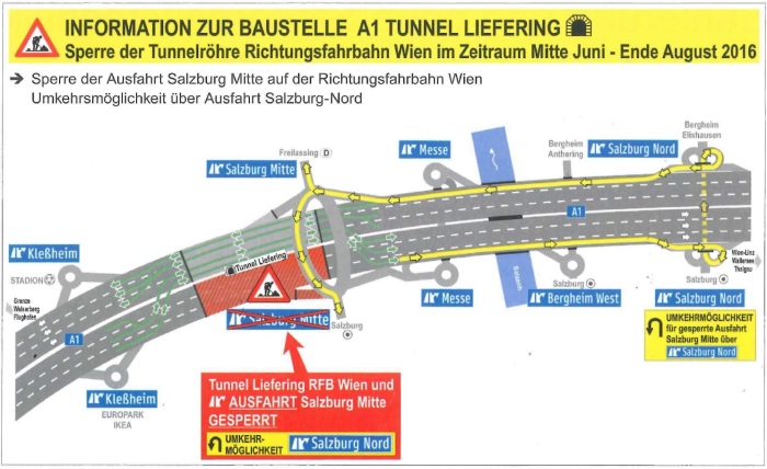 Asfinag Sperre Tunnel Liefering Grafik Umleitungen